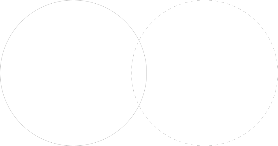 Dos circulos cruzados en el medio